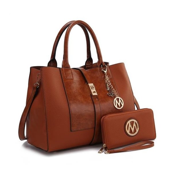 Mkf Collection By Mia K. MKF Collection by Mia K. MKF-X405COG Yola Satchel Bag with Wallet; Cognac MKF-X405COG